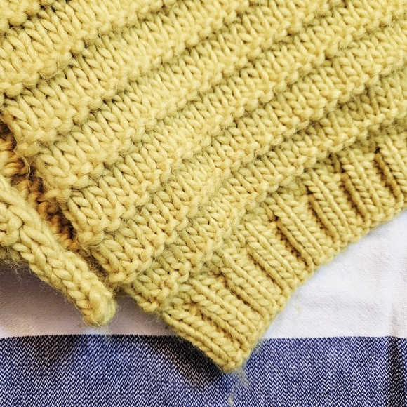 Zara Super Long 96" Chartreuse Chunky Knit Scarf - Picture 5 of 7